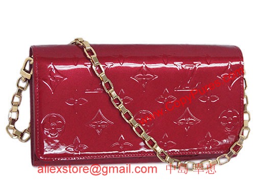 ルイヴィトンコピー　財布　　ヴィトン　LV　ヴェルニ　ファスナー長札　チェーン付き　長財布　ヴェルニ　ポルトフォイユサラ　チェーン　ポムダムール　M90091